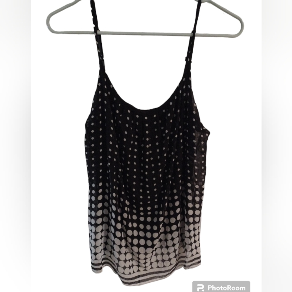 New York and Company size small black polka dot dress tank top